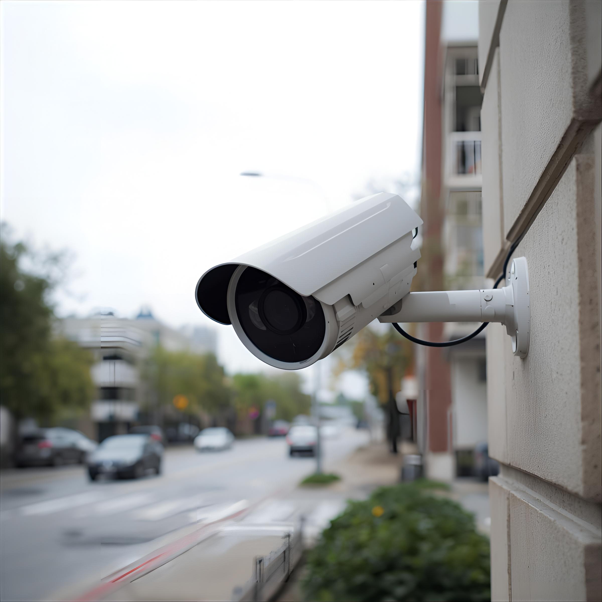 camara de seguridad tipo bullet en una calle