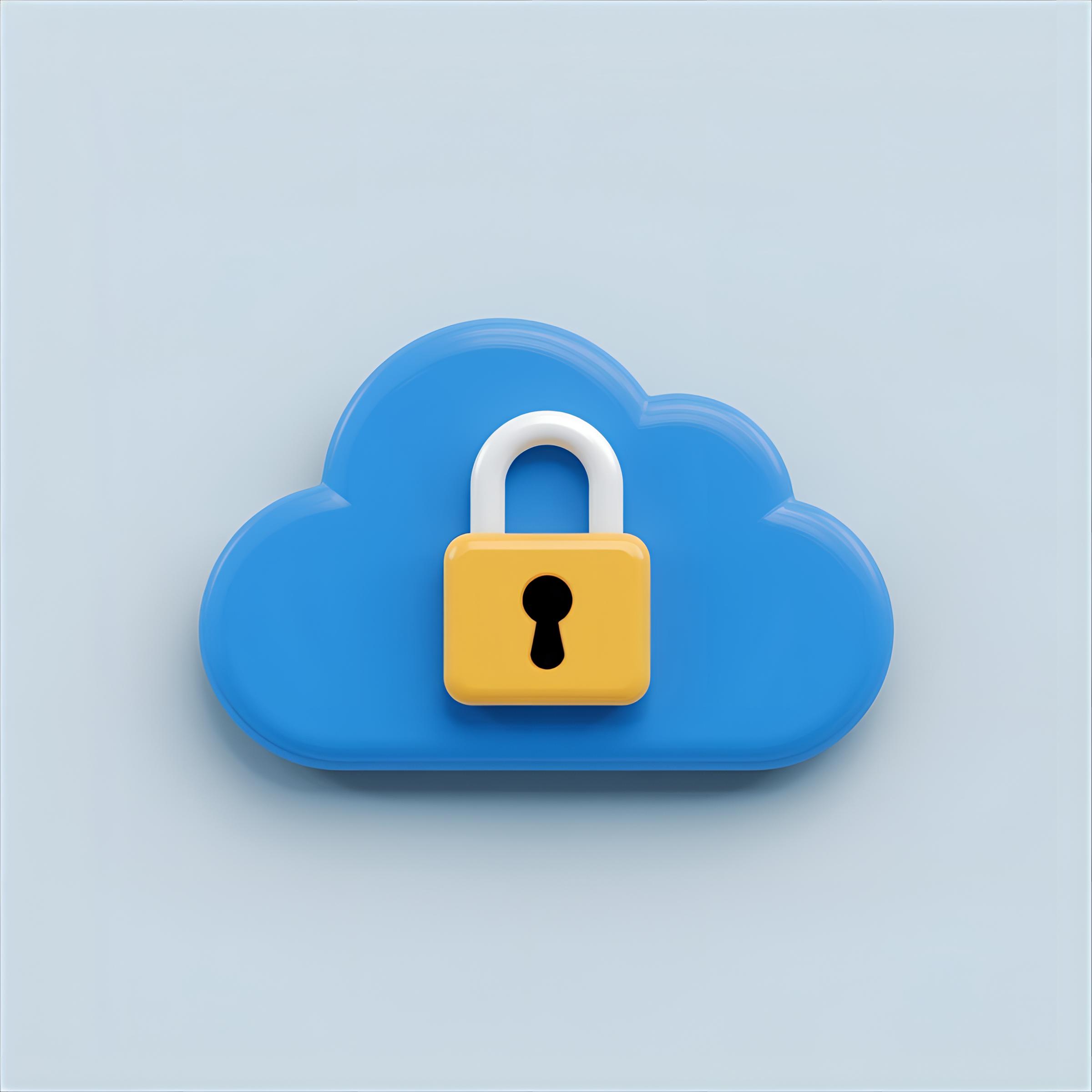 icono-nube-segura un icono de una nube con un candado de seguridad arriba