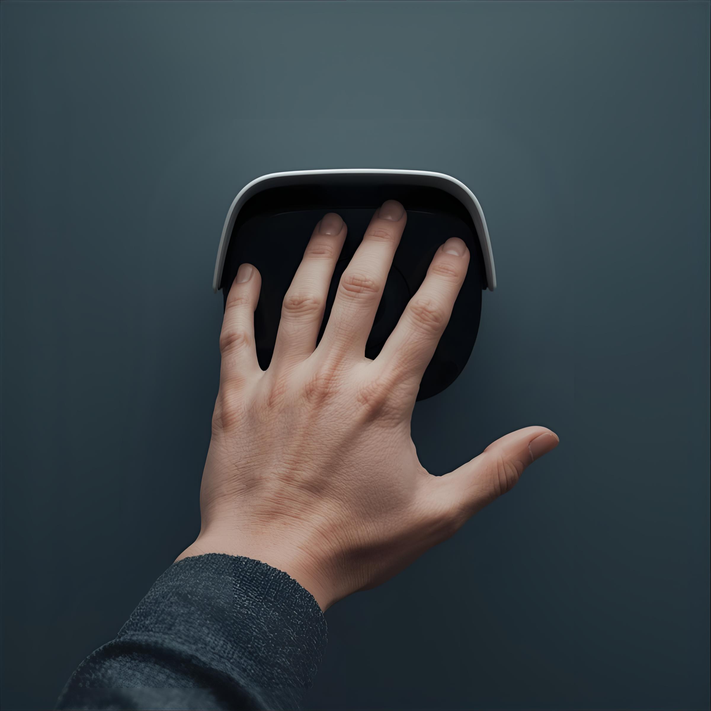 una mano tapando el lente de una camara de seguridad