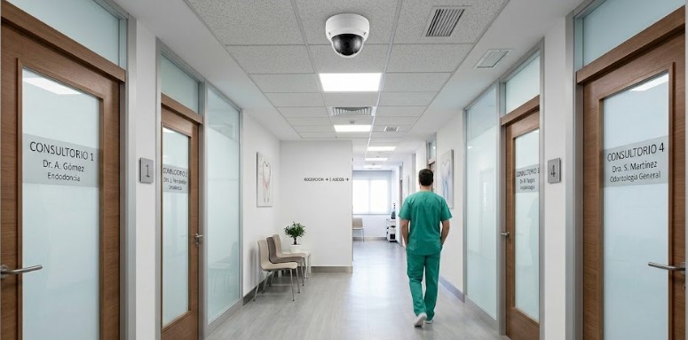 clinica-pasillo-camara-domo