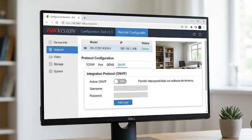 Activar ONVIF en camara Hikvision