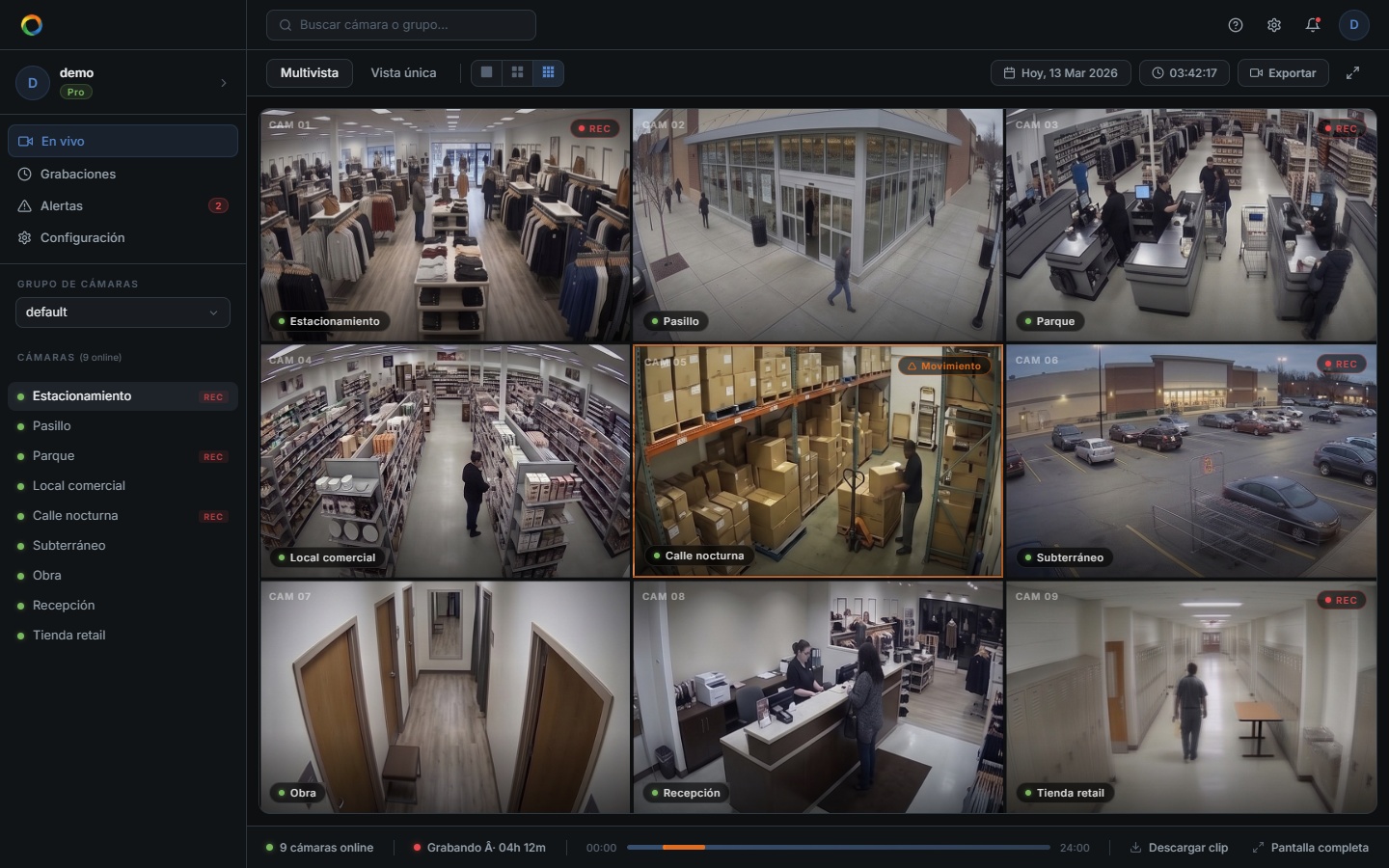 MonitorCenter: ver cámaras de seguridad del negocio en vivo y grabaciones